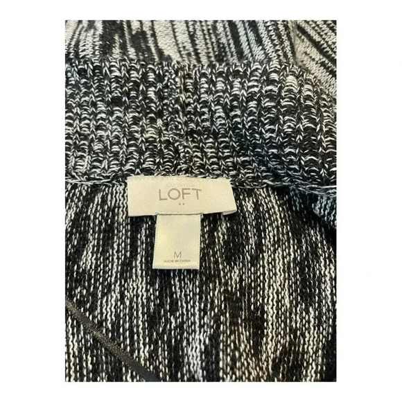 Ann Taylor loft black and gray knit flyaway cardigan size medium - Picture 4 of 4